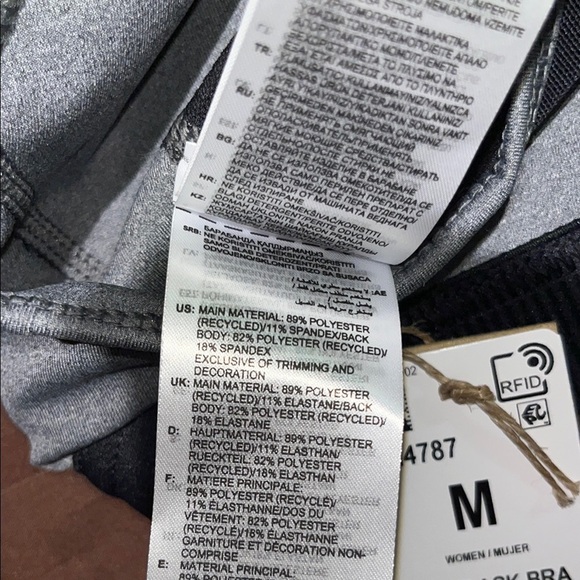 NWT Adidas Gray and Black Sports Bra Compression Fit - Picture 6 of 9